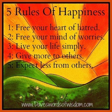 5 Rules of Happiness