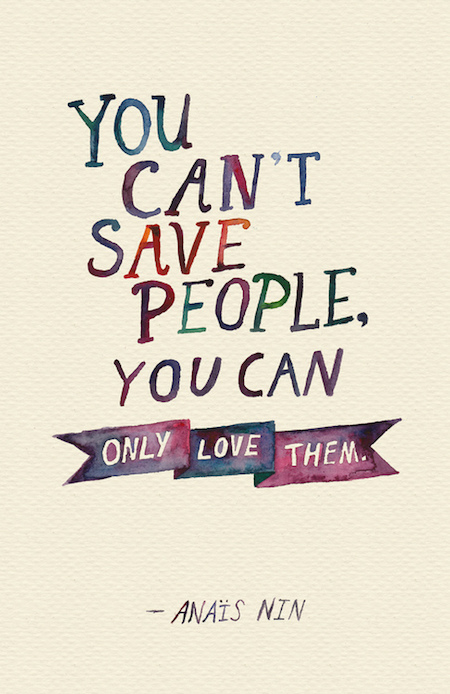 You can't save people