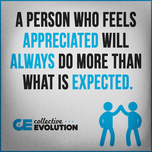A person who feels appreciated
