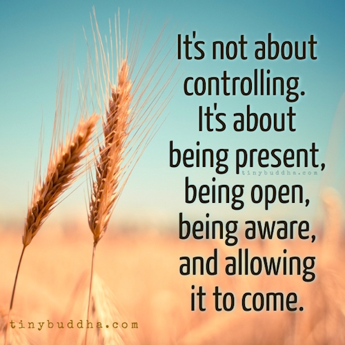 It's not about controlling