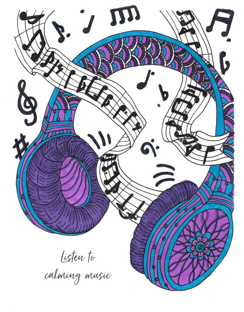 Music Coloring Page from Tiny Buddha’s Worry Journal - Success Life Lounge