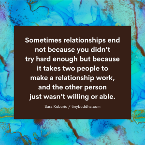 It Takes Two People to Make a Relationship Work
